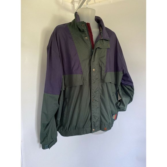 Vintage Sunice Golf Men Full Zip Vented Windbreaker Navy Green Urban XL Hip Hop - Picture 12 of 12